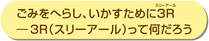 3R（スリーアール）って何だろう